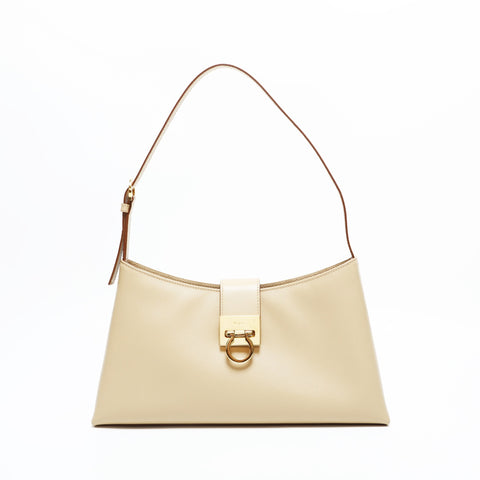 Salvatore Ferragamo leather Shoulder Bag beige WS23404