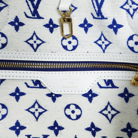 LOUIS VUITTON Monogram Jacquard Velvet Neverfull MM Tote Bag blue WS23407