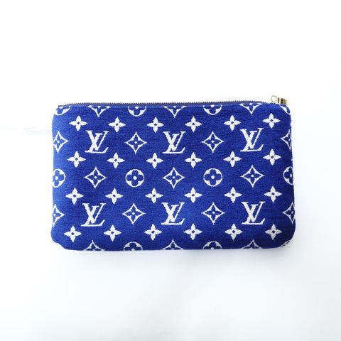 LOUIS VUITTON Monogram Jacquard Velvet Neverfull MM Tote Bag blue WS23407