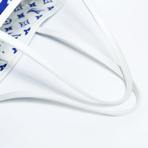 LOUIS VUITTON Monogram Jacquard Velvet Neverfull MM Tote Bag blue WS23407