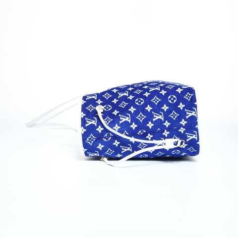 LOUIS VUITTON Monogram Jacquard Velvet Neverfull MM Tote Bag blue WS23407