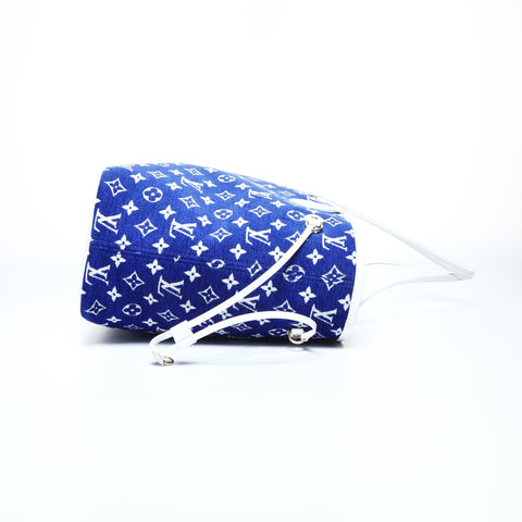 LOUIS VUITTON Monogram Jacquard Velvet Neverfull MM Tote Bag blue WS23407