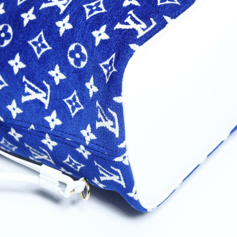 LOUIS VUITTON Monogram Jacquard Velvet Neverfull MM Tote Bag blue WS23407