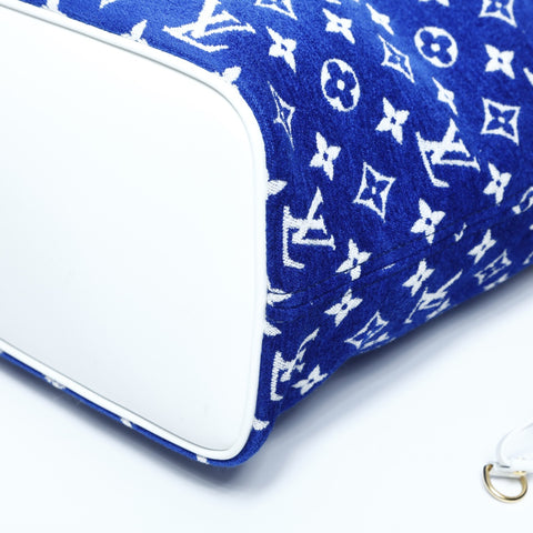 LOUIS VUITTON Monogram Jacquard Velvet Neverfull MM Tote Bag blue WS23407