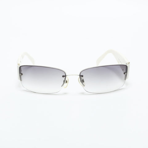 CHANEL Rhinestone COCO Mark sunglasses White black WS23413