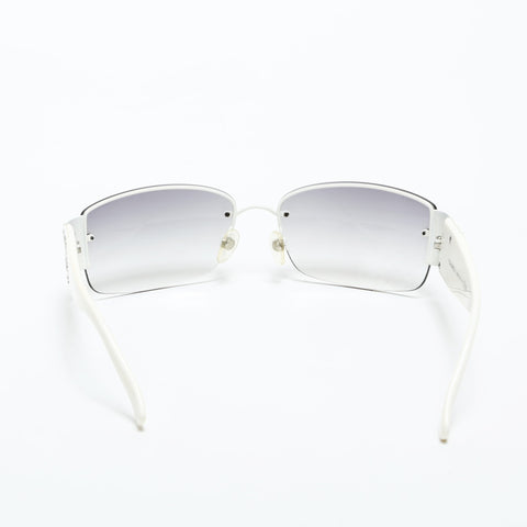 CHANEL Rhinestone COCO Mark sunglasses White black WS23413