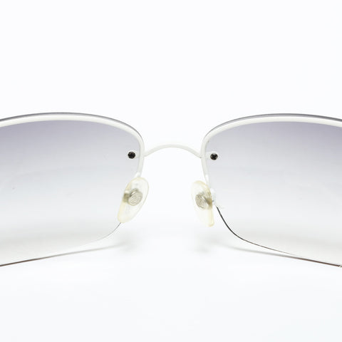 CHANEL Rhinestone COCO Mark sunglasses White black WS23413