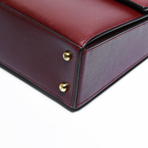 CARTIER Leather Mustodo Handbag Red WS23416