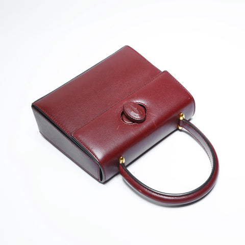 CARTIER Leather Mustodo Handbag Red WS23416