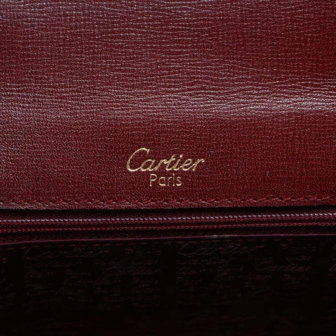 CARTIER Leather Mustodo Handbag Red WS23416