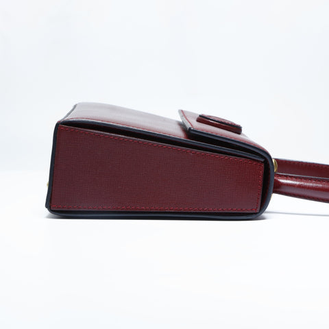 CARTIER Leather Mustodo Handbag Red WS23416