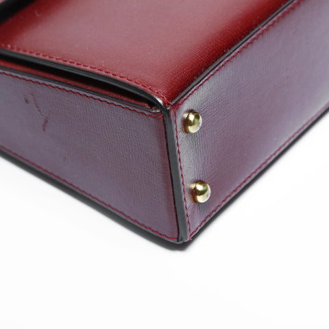 CARTIER Leather Mustodo Handbag Red WS23416