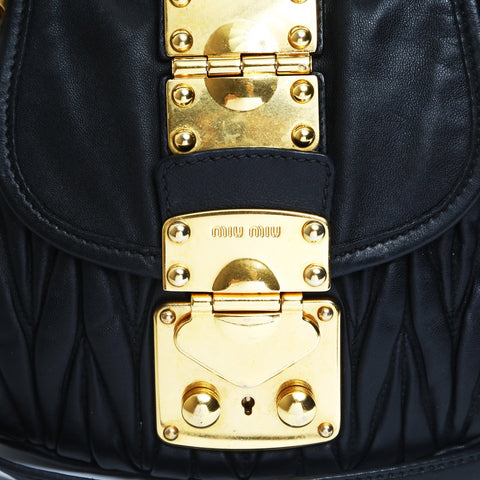 Miu Miu Materasse leather Handbag black WS23417