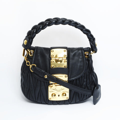 Miu Miu Materasse leather Handbag black WS23417