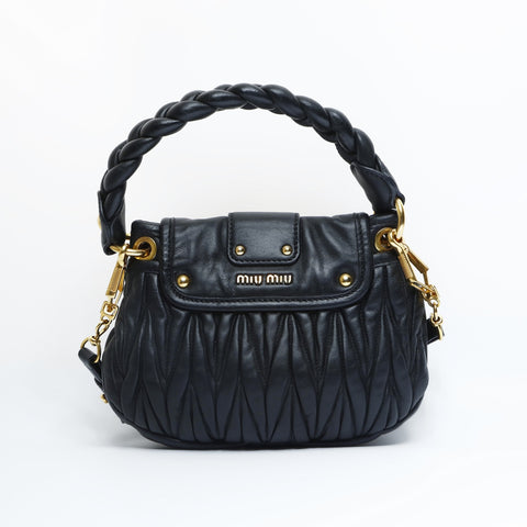 Miu Miu Materasse leather Handbag black WS23417
