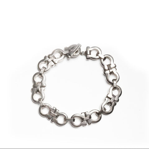 Salvatore Ferragamo Gancini scarf ring bracelet Silver WS23421
