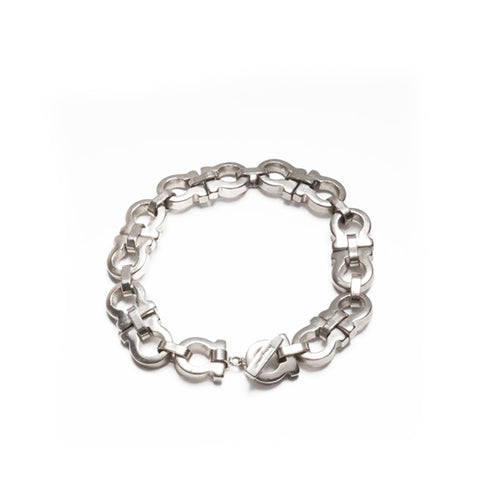 Salvatore Ferragamo Gancini scarf ring bracelet Silver WS23421