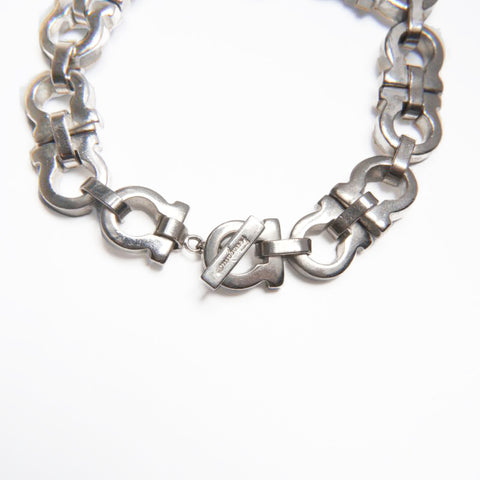 Salvatore Ferragamo Gancini scarf ring bracelet Silver WS23421