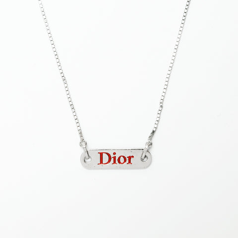 Christian Dior logo Necklace Silver WS23425