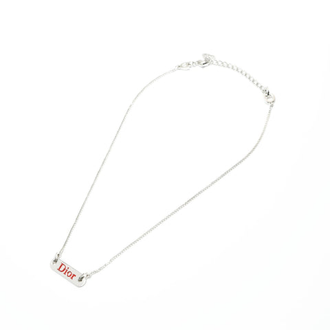 Christian Dior logo Necklace Silver WS23425