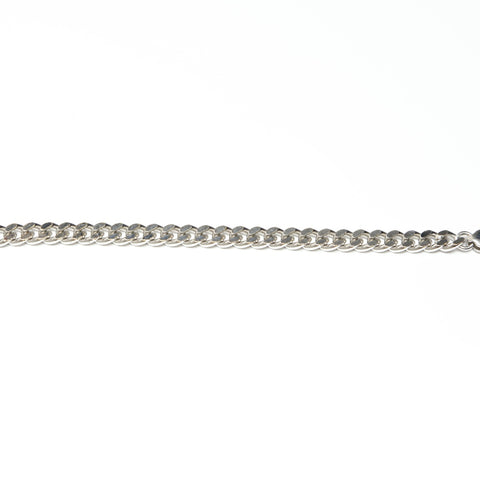 Christian Dior Logo Plate Ribbon Necklace Silver WS23427