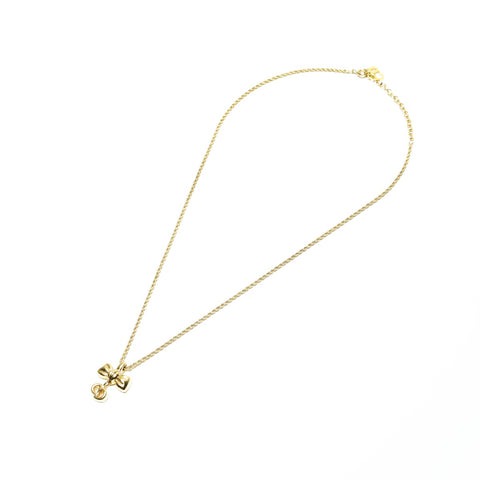 Christian Dior Logo ribbon Necklace gold WS23428