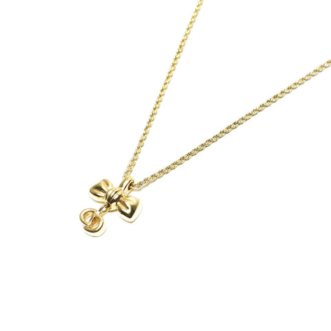 Christian Dior Logo ribbon Necklace gold WS23428