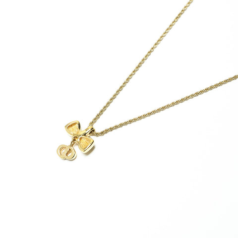 Christian Dior Logo ribbon Necklace gold WS23428