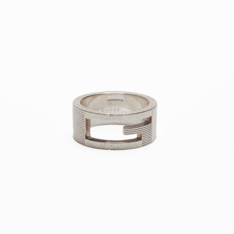 GUCCI Logo #8 Ring Silver WS23431