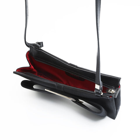 Salvatore Ferragamo Vara Satin Ribbon Shoulder Bag black WS23433