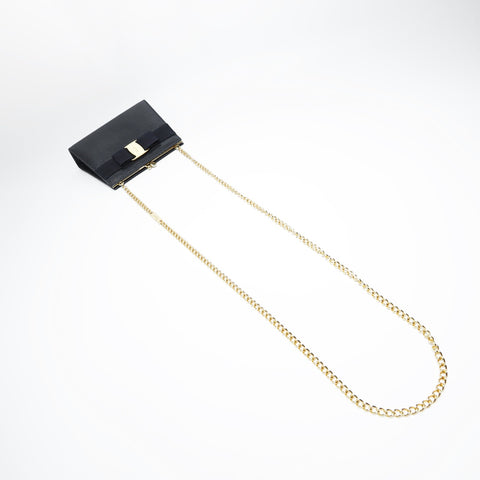 Salvatore Ferragamo Vara Mini Chain Shoulder Bag Navy WS23434