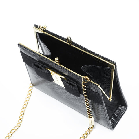 Salvatore Ferragamo Vara Mini Chain Shoulder Bag Navy WS23434