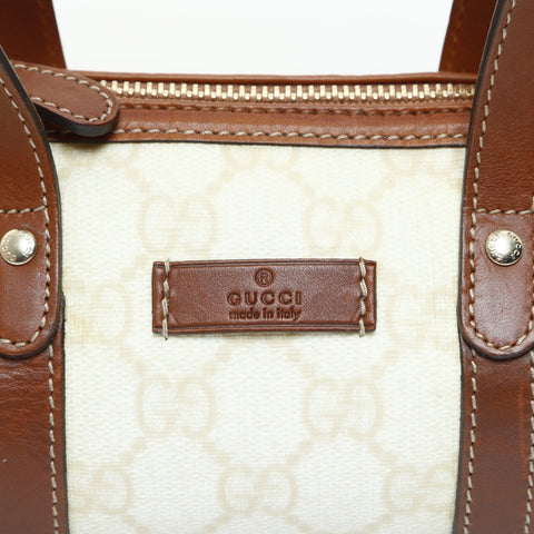 GUCCI PVC Mini Boston Bag Handbag beige WS23435