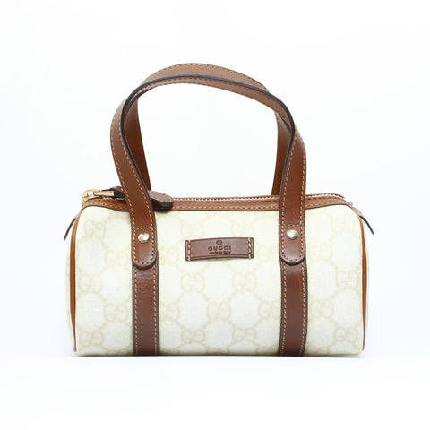GUCCI PVC Mini Boston Bag Handbag beige WS23435