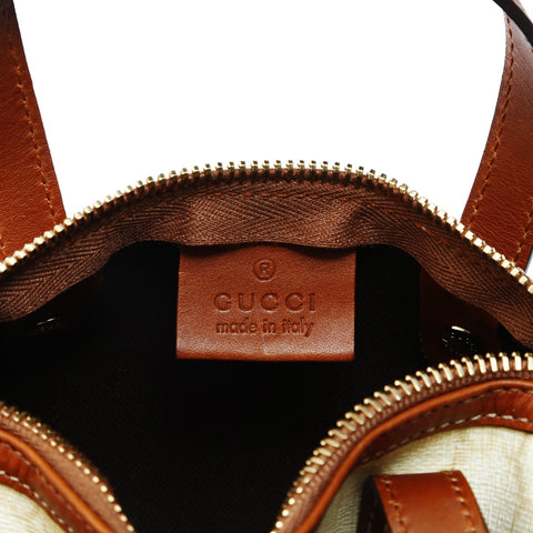 GUCCI PVC Mini Boston Bag Handbag beige WS23435