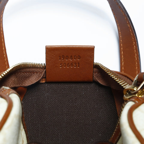 GUCCI PVC Mini Boston Bag Handbag beige WS23435