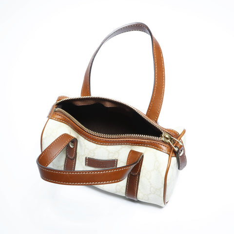 GUCCI PVC Mini Boston Bag Handbag beige WS23435