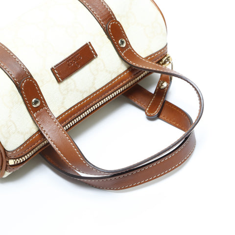 GUCCI PVC Mini Boston Bag Handbag beige WS23435