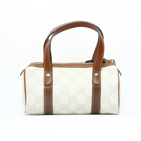 GUCCI PVC Mini Boston Bag Handbag beige WS23435