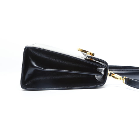 Salvatore Ferragamo Gancini Leather 2way Handbag black WS23437