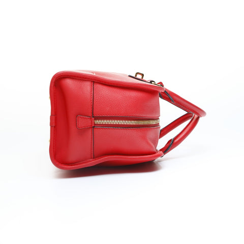 LOEWE Amazona 28 Leather Snail Charm Handbag Red WS23438