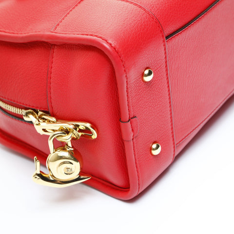 LOEWE Amazona 28 Leather Snail Charm Handbag Red WS23438
