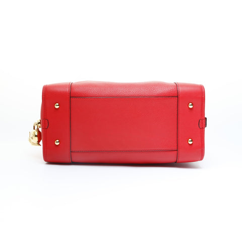 LOEWE Amazona 28 Leather Snail Charm Handbag Red WS23438