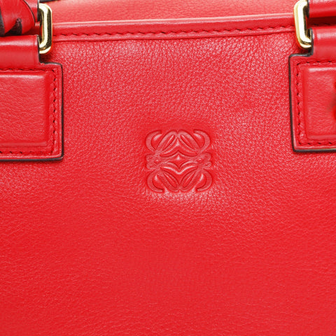 LOEWE Amazona 28 Leather Snail Charm Handbag Red WS23438