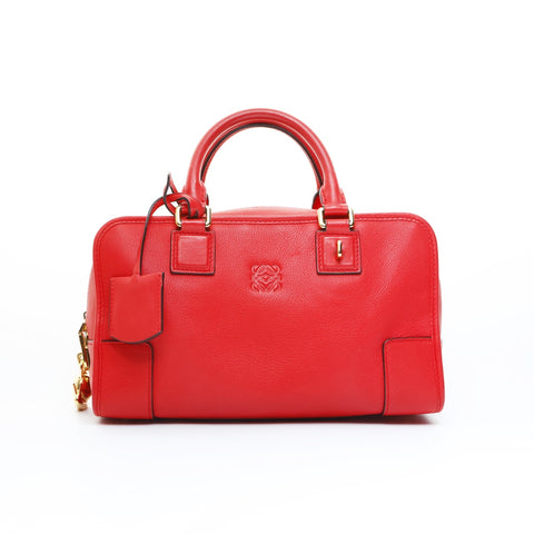 LOEWE Amazona 28 Leather Snail Charm Handbag Red WS23438