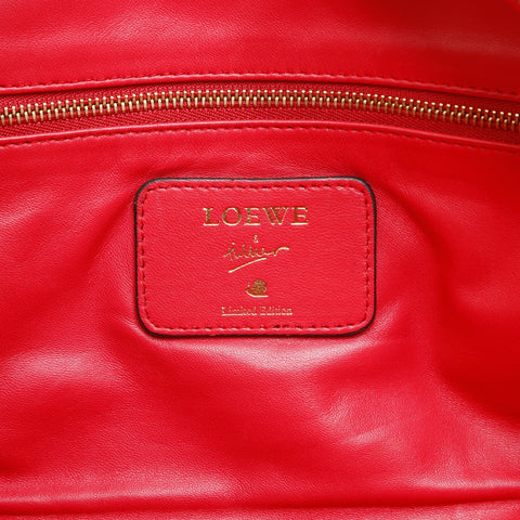 LOEWE Amazona 28 Leather Snail Charm Handbag Red WS23438