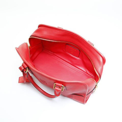 LOEWE Amazona 28 Leather Snail Charm Handbag Red WS23438