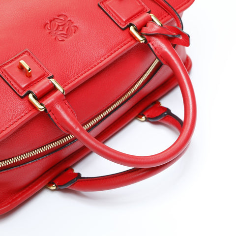 LOEWE Amazona 28 Leather Snail Charm Handbag Red WS23438