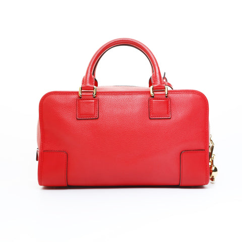 LOEWE Amazona 28 Leather Snail Charm Handbag Red WS23438
