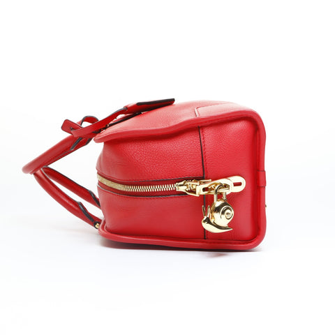 LOEWE Amazona 28 Leather Snail Charm Handbag Red WS23438